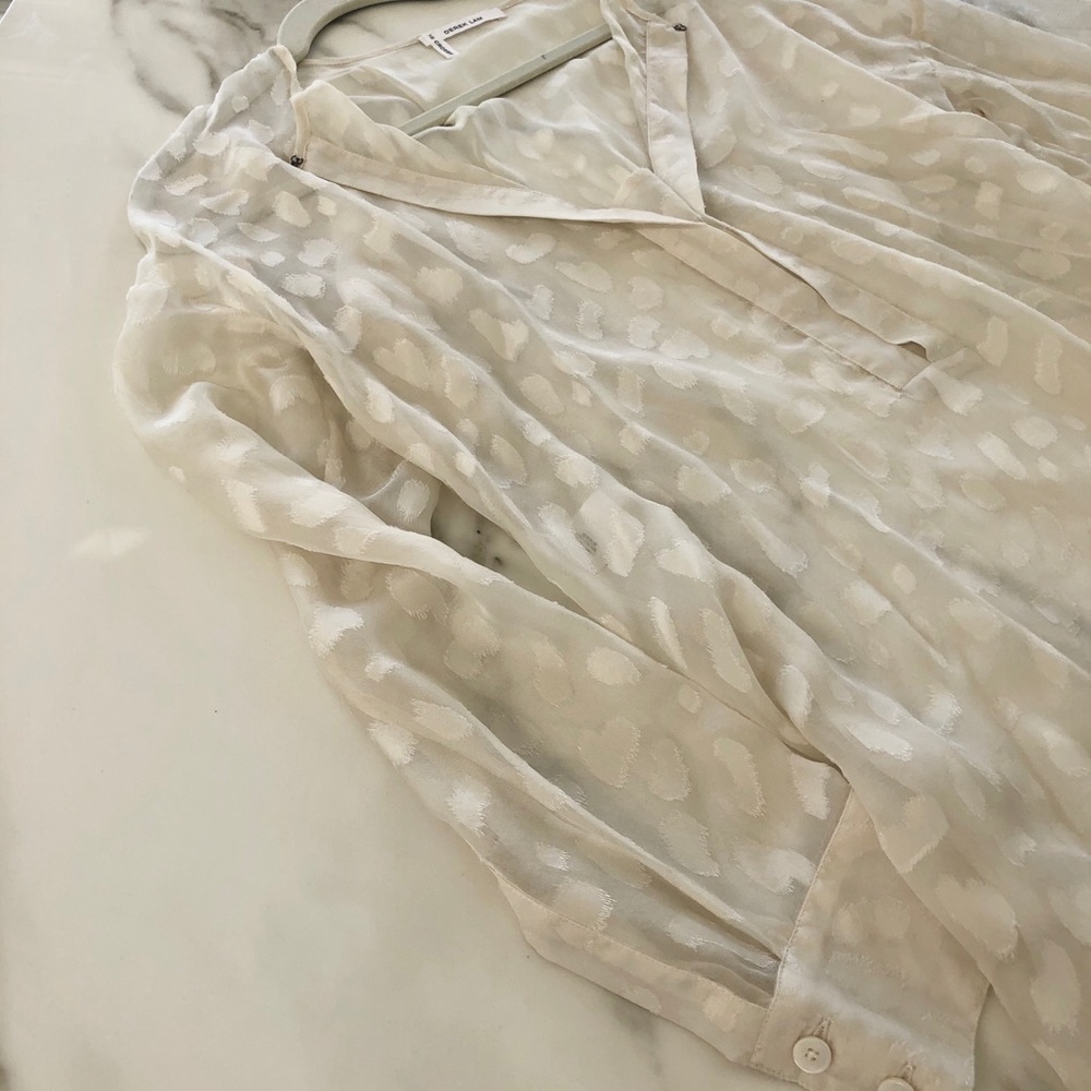 10 Crosby Derek Lam 100% Sheer Silk Blouse